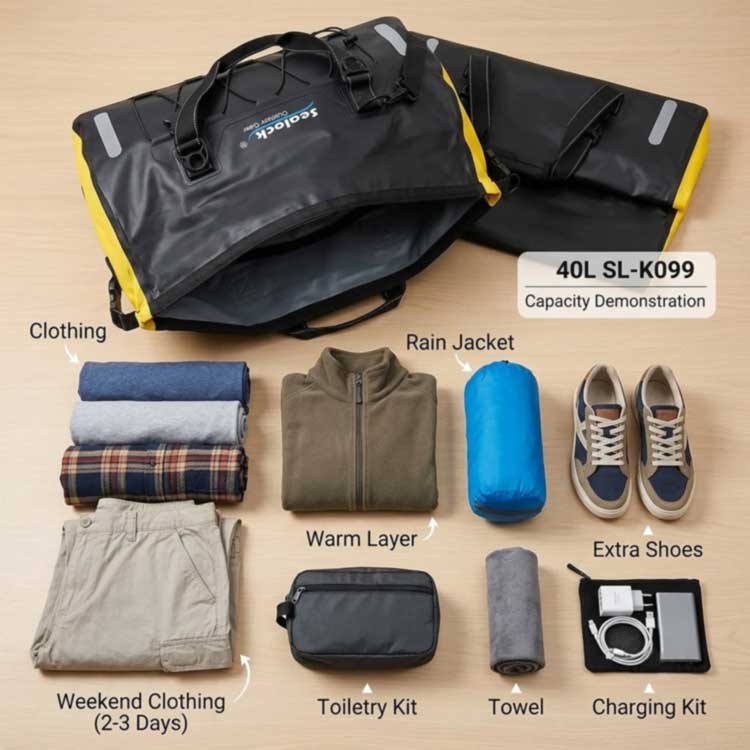 ​40L αδιάβροχη τσάντα Duffel: Οδηγός χωρητικότητας για περιπέτειες Σαββατοκύριακου